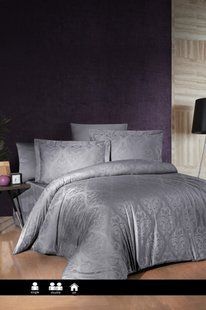 Постельное белье Sofya quick silver из однотонного сатинового жаккарда Евро