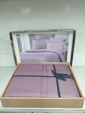 Постельное белье однотонного лилового цвета Vertical Stripe Sateen Lila Семейный