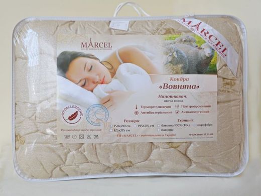 Одеяло овечья шерсть Марсель чехол микрофибра 195х215