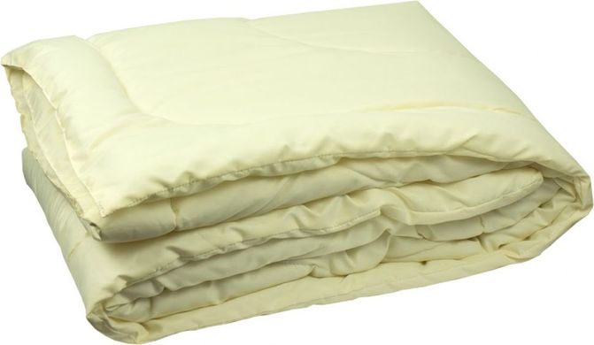 Зимнее силиконовое одеяло молочное в микрофибре 140х205