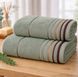 Махровое полотенце Stripe , 100% хлопок Jacquard оливковый &mdash; 600 г/м&sup2; 70х140