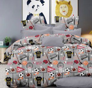 Постельное белье бязь люкс Чемпион Gray Двуспальный