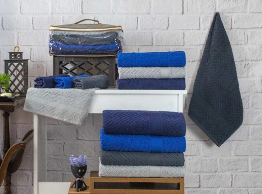 Кухонные полотенца в наборе 4 штуки размером Zigzag Bordur 30х50