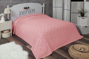 Махровая хлопковая жаккардовая простынь Damask Desen персикового цвета 200х220