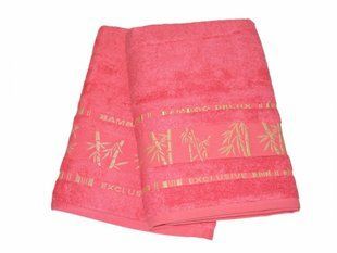 Комплект полотенец из бамбука Bambooo коралловый без коробки
