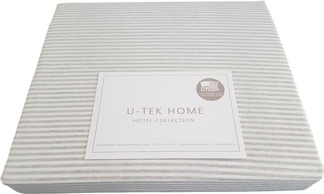 Постільний комплект Grey 10 Stripe U-tek бавовна Hotel Collection сірий Полуторний