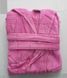 Жіночий халат велюр бавовна довгий рожевий без капюшона 2XL