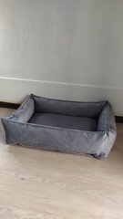 Уютный лежак для собак и котов ручной работы Rizo серый глянец