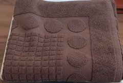 Темно коричневый махровый коврик в ванную 750 г/м2 50х70 Ножки