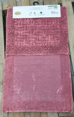 Комплект махровых ковриков для ванной Vintage Mosso Cotton малиновый