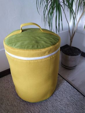 Корзина для игрушек и вещей текстильная Rizo желто-зеленая