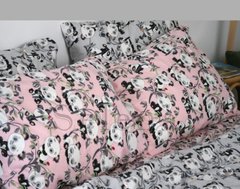 Фланелевое постельное белье Пандочки Pink Двуспальный