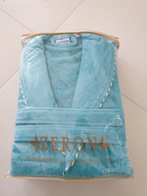 Бирюзовый велюровый халат для женщин Шаль без капюшона XL