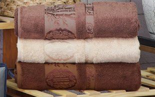 Комплект коричневых полотенец бамбук Aynali Agac Bamboo 70х140