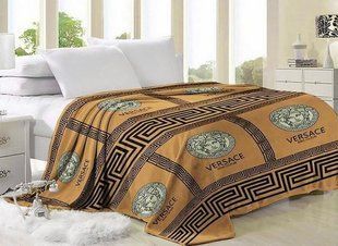 Плед флисовый Versace кофейный Wellsoft 200х215