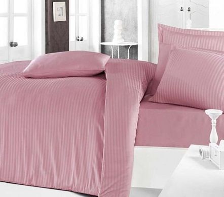 Однотонне постільна білизна Stripe Sateen Toz Pembe Полуторний