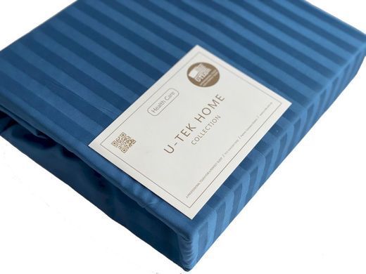 Наволочка Ocean сатинова Home Stripe синя з планкою 40х60