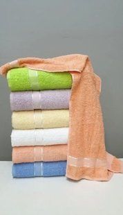 Комплект полотенец 70х140 (6шт.) ECO разноцветные-2, хлопок