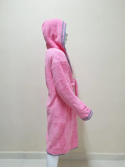 Темно розовый махровый халат Welsoft для подростков с полосками 13-14 лет