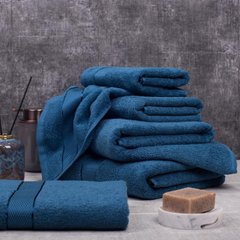 Махровое полотенце Aisha синее, 400 г/м2 хлопок 100х150