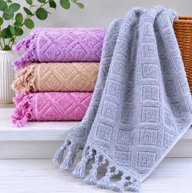 Комплект полотенец жаккард хлопок Lux ZERIN 4 шт 70х140