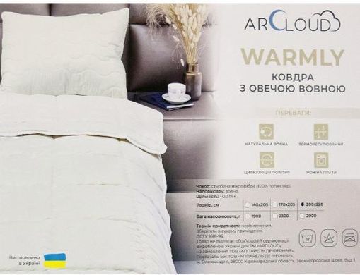 Ковдра тепла вовняна Warmly Lamb у мікрофібрі 200х220