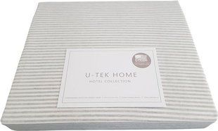 Постільний комплект Grey 10 Stripe U-tek бавовна Hotel Collection сірий Євро