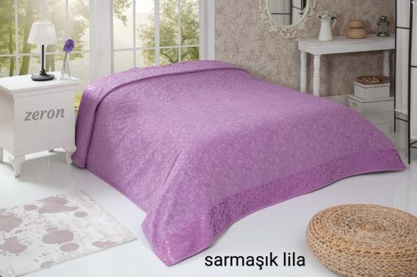 Махровая хлопковая простынь sarmasik desen сиреневого цвета 160х220