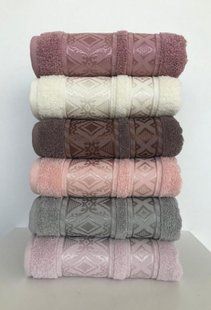 Комплект махровых полотенец VIP Cotton (6 шт) Falfa, хлопок 70х140
