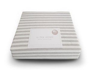 Простынь на резинке Grey 30 Stripe U-tek хлопок Hotel Collection серая 200х220