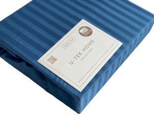 Наволочка Ocean сатинова Home Stripe синя з планкою70х70