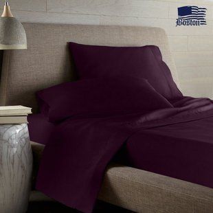Однотонна постільна білизна сатин Jefferson Dark Plum баклажан Євро