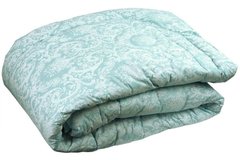 Теплое шерстяное одеяло голубое в бязи 200х220