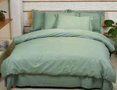Набор постельного белья S-40 однотонный светло зеленый сатин Семейный