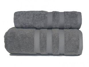 Серое полотенце Parisa 600г/м2, Microcotton, хлопок 50х90