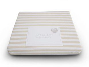 Простынь на резинке Orange 30 Stripe U-tek хлопок Hotel Collection оранжевая 200х220