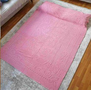 Розовая махровая простынь NERGIZ PEMBE 160х220