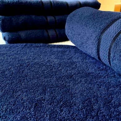 Махровое полотенце Ricci темно синее, 400 г/м2 хлопок 40х70