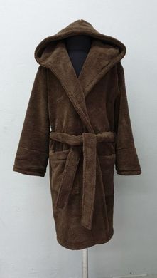 Подростковый халат Wellsoft с капюшоном коричневый 12-13 лет