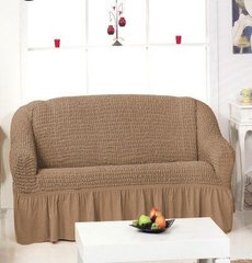 Натяжной чехол декоративный на диван Modern кофейный Ария