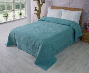 Простынь махровая Bawer Yesil зеленого цвета, хлопок 200х220