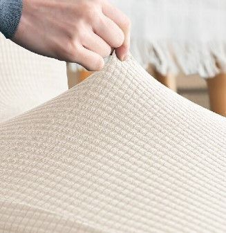 Чехол для офисного кресла кремовый эластичный-жаккард L