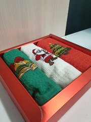 Новорічні рушники Різдво-1, 40х60 (3шт.), вафля