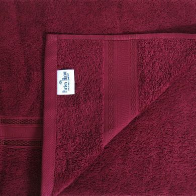 Бордовое хлопковое полотенце Parisa 430г/м2 махра 50х90