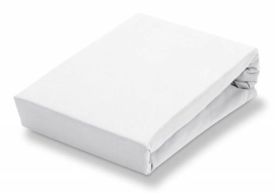 Простынь на резинке White U-tek хлопок Hotel Collection белая 80х190