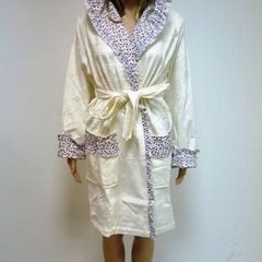Короткий жіночий халат з капюшоном ns 8300 крем S