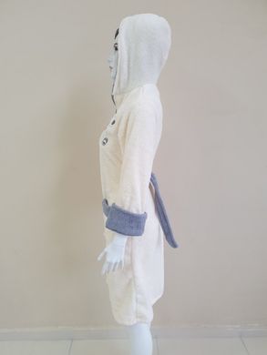 Кремовый женский халат на молнии с Мишуткой Welsoft S