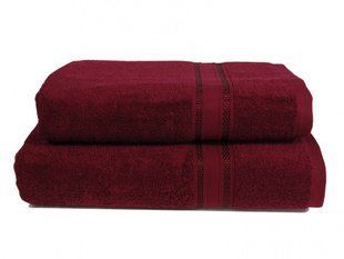 Бордовое хлопковое полотенце Parisa 430г/м2 махра 70х140