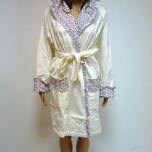 Короткий женский халат с капюшоном ns 8300 крем S