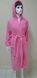 Длинный розовый женский халат с капюшоном Welsoft S